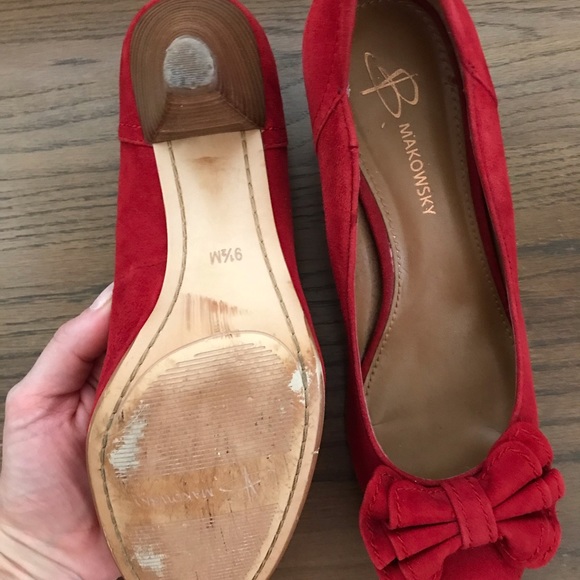 Red, suede with wood heel. - Picture 4 of 4